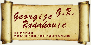 Georgije Radaković vizit kartica